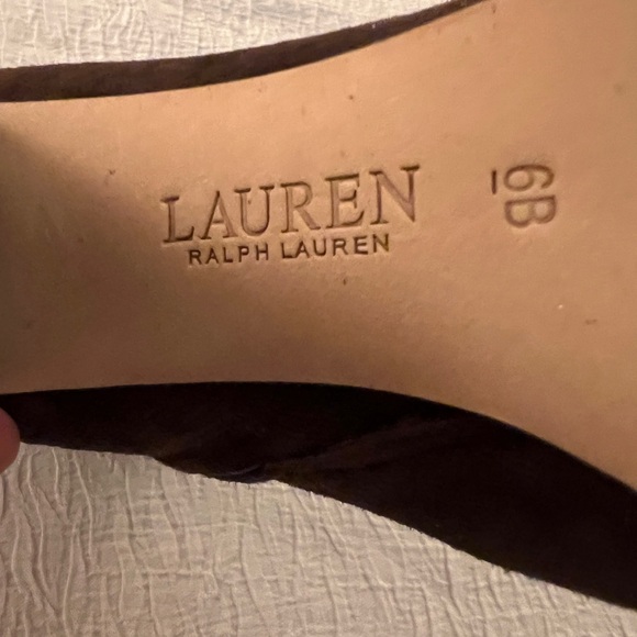 LAUREN RALPH LAUREN ABIGAEL WOMENS LEATHER ANKLE BOOTIE BOOTS SIZE 6B CHOCOLATE - Picture 8 of 9